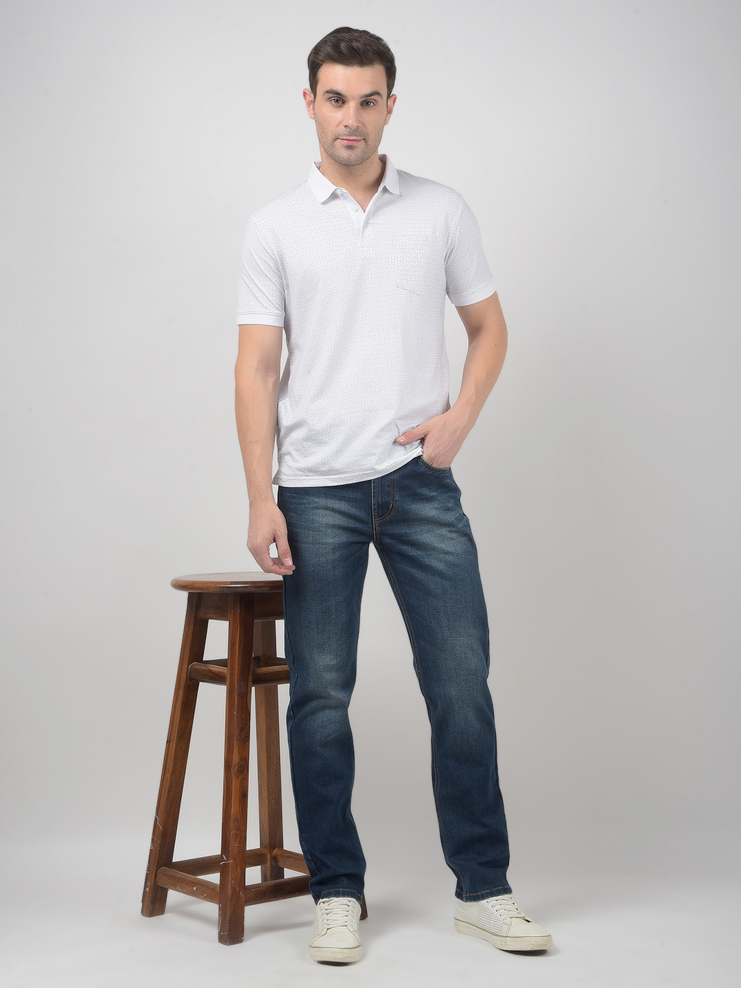 Numero Uno Men Solid Dark Blue Jeans